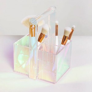 Acrylic cosmetic organizer  with handle