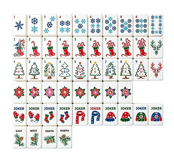 Christmas Mahjong Tiles Set