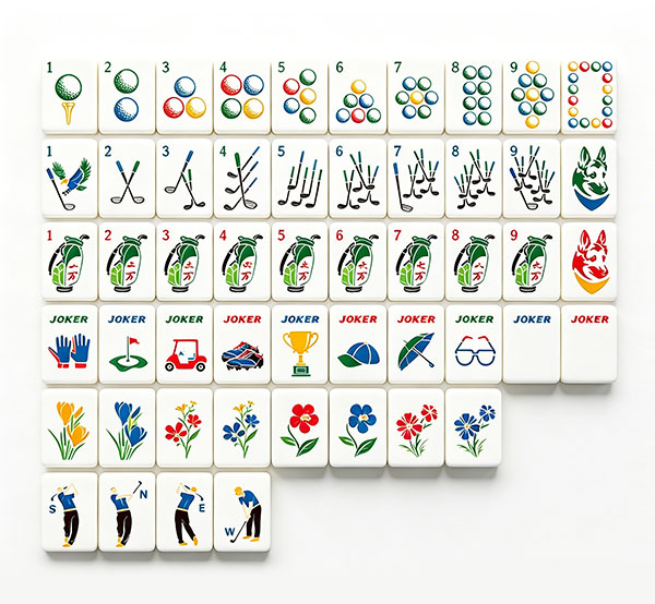 Golf Mahjong Tiles Set