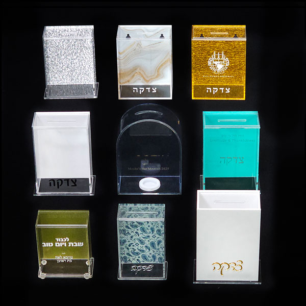 Lucite Tzedakah box