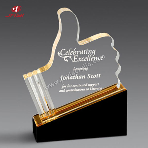 Thumbs Up Gold Acrylic Trophy - Jayi Acrylic